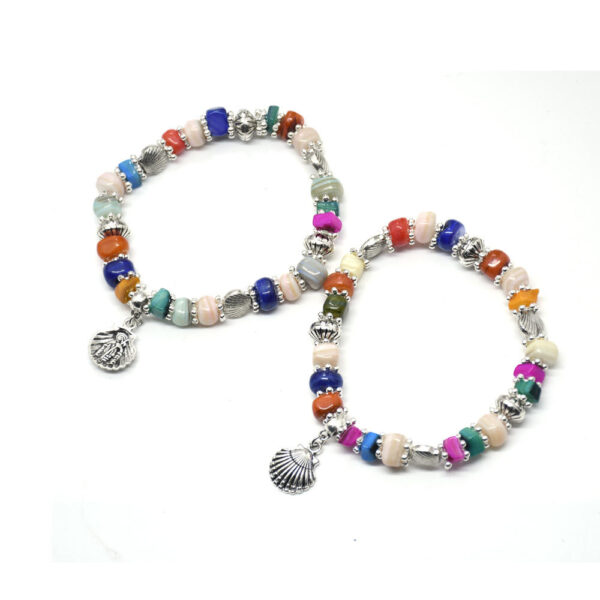 Komi Boho Style Religious Belief Metal Shell Pendant Charm Colorful Beads Jewely Prayer Bracelets