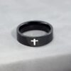 Hb0027101f8da4ede8ad2dfec2476708eq KOMI Cross Ring for Men Wedding Band Rings Silver Black Stainless Steel Religious Christian Cross Plain Rings for Men Gifts