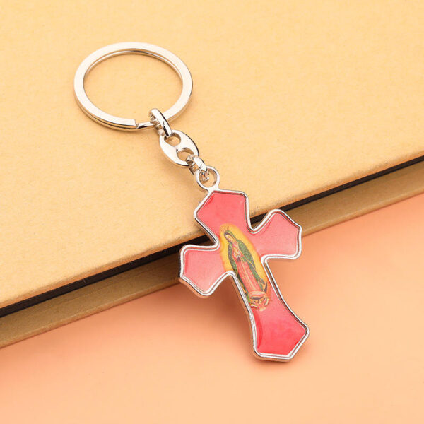 European and American Cross-border E-commerce Factory Wholesale Religious Metal Cross Key Chain Bag Pendant