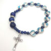 Komi Religious Heart Shaped Beads Virgin Mary Cross Cricifix Adjustable Rosary Bracelet