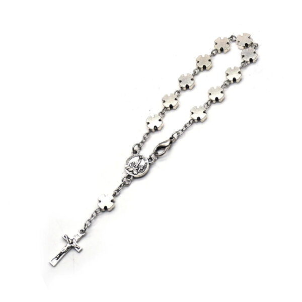 Hb487de1fff9f43cd93af8091880c5941n New Religious Silver Metal Cross Beads Rosary Jewelry Prayer Crucifix Pendant Beads Bracelet