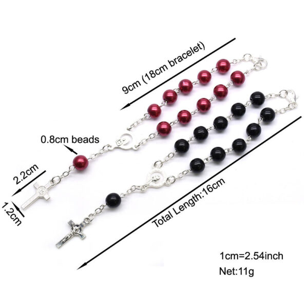 Komi Hot Selling Religious Rosary Bracelet Cross Crucifix Pendant Rosary Bracelet Hanging Car