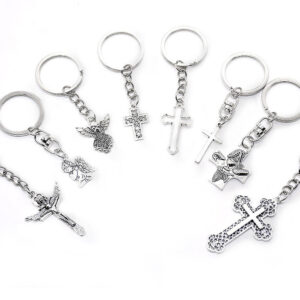 Foreign Trade E-commerce Source Angel Cross Keychain Religious Jewelry Pendant Ring Jewelry Gift