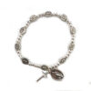 Handmade Rosary Bracelet Elasticated Metal Bracelet Stations of the Cross Medals and Ccb Beads Rosary Prayer Bracelets