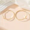 Hb8bb713335b9466dba23622aca3272728 KOMI Gold Plated Hoop Earrings Cross Earrings for Women Men Exaggerated Cross Large Circle Round Drop Earrings for Girls Gifts