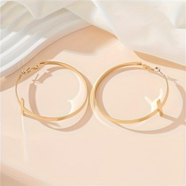 Hb8bb713335b9466dba23622aca3272728 KOMI Gold Plated Hoop Earrings Cross Earrings for Women Men Exaggerated Cross Large Circle Round Drop Earrings for Girls Gifts