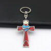 KOMI Hot Sale Enamel Cross Car Key Chain Pendant Hypoallergenic Heart Corss Keyrings HandCraft Keychains for Car Bag Accessories
