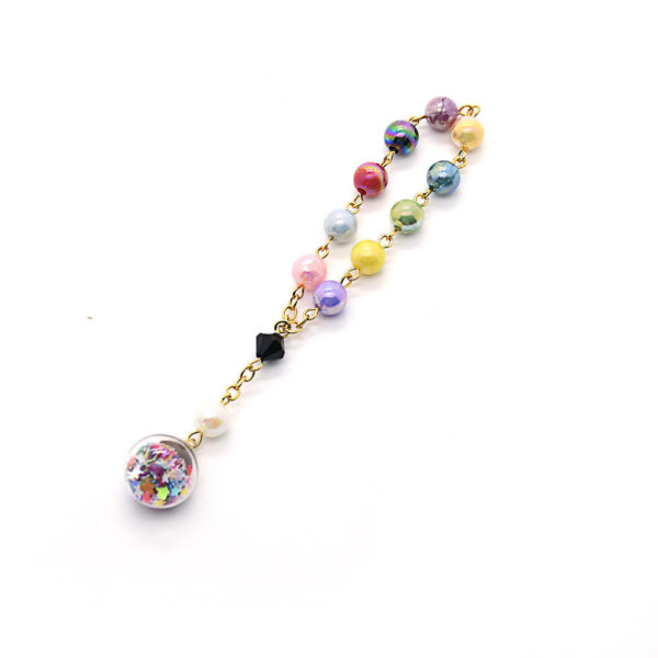 Komi Wholesale Mixed Colorful Designs Five Star Glass Ball Pendant Wedding Prayer Pearl Rosary Bracelet