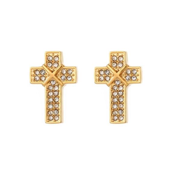 KOMI High-grade Exquisite Niche Design High-end Cross Stainless Steel Cross Earrings