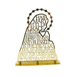 Komi 12.7*15.8cm Acrylic Text Gold Decoration Text Virgin Mary Religious Accessories