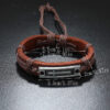 KOMI Braided Cowhide Bracelet Simple Draw Adjust Men's and Women's Cross Bracelet Rope Wholesale