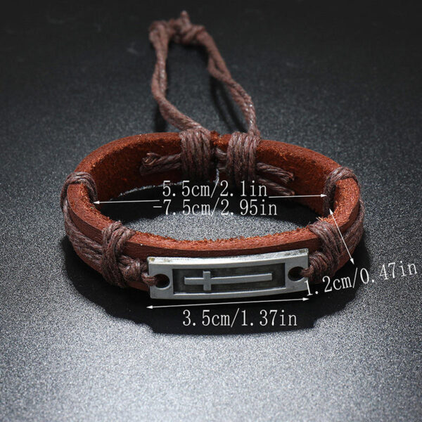 KOMI Braided Cowhide Bracelet Simple Draw Adjust Men's and Women's Cross Bracelet Rope Wholesale