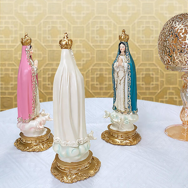 Hc0f4ed2607004622b3e801d1d77ec3cbZ KOMI New Fatima Saint Statue Home Decoration Porch Decoration Church Resin Crafts