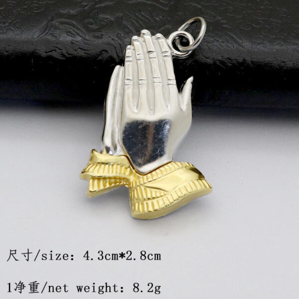 Personalized Christian Jesus Prayer Gesture Creative Pendant Necklace Bag Charm Decoration Keychain Accessory