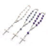 Hc555a75fead344aaa7534cb9c51e4a22X Komi Wholesales Catholic Rosary Bracelet Imitation Glass Pearl Christ Cross Jesus Virgin Mary Rosary Bracelets