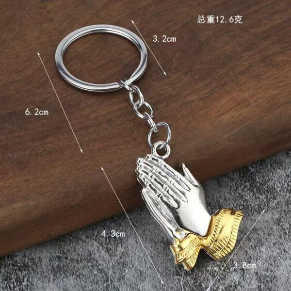 Personalized Christian Jesus Prayer Gesture Creative Pendant Necklace Bag Charm Decoration Keychain Accessory