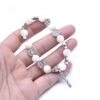 Hc939b9b21c7c43588b97c1cf368d715dK Komi Wholesales Religious Jewelry White Shell Metal Cross Beads Crucifix Pendant Prayer Rosary Bracelet