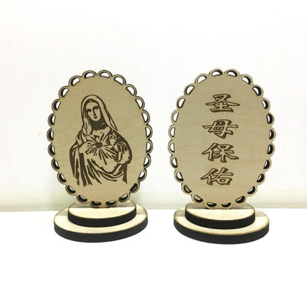 Hc9aefcc4ed974262bb6e826b5fa3a60ed KOMI Solid Wood Hollow Carved Reiligious Prayer ICONS Car Home Decoration Table Ornaments Souvenir Crafts Gifts