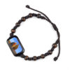 KOMI Natural Wooden Beaded Bracelet String Knotted Holy Family Charms Bracelets Adjustable Catholic String Bangles for Men Women