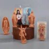 New Jesus Mary Resin Silicone Sculpture with Multi-color Luminous Style Religious Decoration