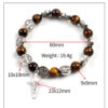 Catholic Natural Stone Rosary Bracelet Saint Benedict Alloy Medal Unisex Jesus Cross Religious Jewelry