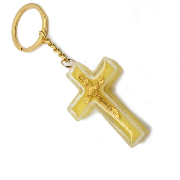 Luminous Cross Keychain Religious Jewelry Jesus Plastic Luminous Cross
