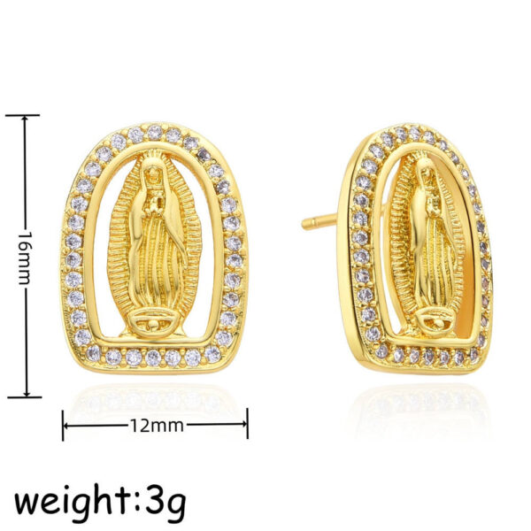 Hd290f9f846a84c43898576e9d785b0e0v KOMI 14K Gold Plated CZ Virgin Mary Stud Earrings for Women Hypoallergenic Cubic Zirconia Earrings Studs for Women Jewelry Gifts
