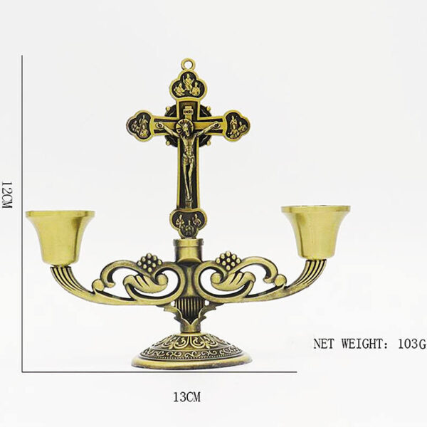 KOMI Hot Selling Vintage Candle Stick Holder Home Decorations Jesus Cross Metal Artifact Decoration Wall Hanging Ornaments