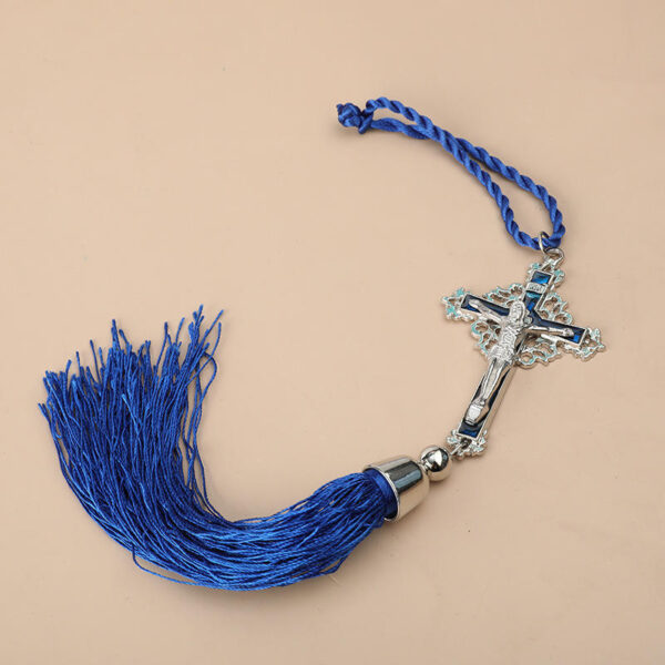 KOMI Tassel Fringe Enamel Crucifix Cross Pendants Men's Women's Bag Car Ornaments Wall Hanging Decoration Souvenirs Gifts