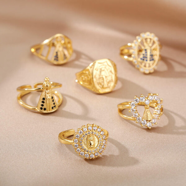 Hd34e2b0747b840d39d13df80fe1a8122H New European and American Virgin Mary Round Ring Open Ring Jesus Retro Embossed Men's and Women's Ring