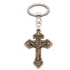 Wholesale Vintage Metal Antique Bronze Cross Crucifix Religious Souvenir Jesus Old Keyrings Religious Keychain