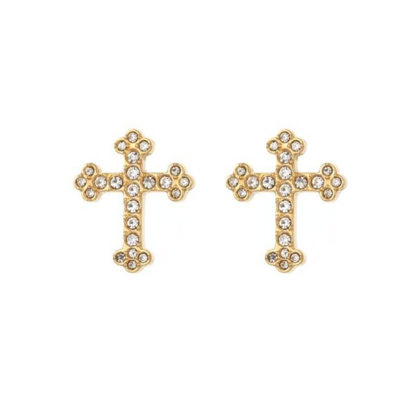 KOMI High-grade Exquisite Niche Design High-end Cross Stainless Steel Cross Earrings