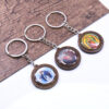 Komi Customized Religious Catholic High Quality Wooden Photo Keyrings Jesus Icon Image Keychain