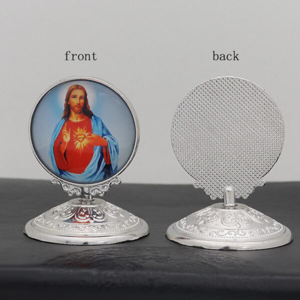 Hd83396b17ed6496e8af5012d048b9d993 Catholic Christ Jesus Icon Holy Family Cross Crown of Thorns Icon Car Desktop Metal Ornament