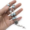 Komi Rosary Bracelets Cross Metal St. Benedict Beads and Glass Pearl Beads Bracelet Car Hanging Hand String for Women