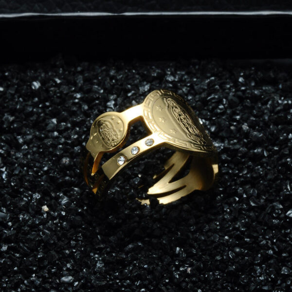 Hd8db2b6baead4217af5738f890e8ee59L Stainless Steel Virgin Mary Ring Adjustable Virgin of Guadalupe Open Religious Ring Jewelry Wholesale