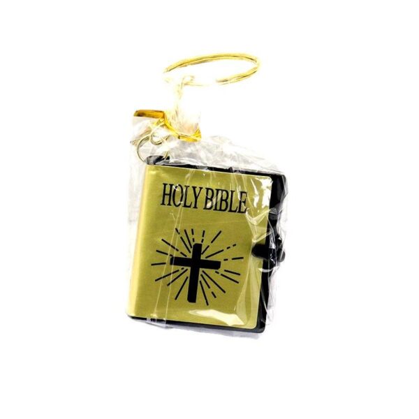 Mini Holy Bible Pendant Multi Tool Catholicism Gift Christian Jesus Cross Keyrings Acrylic Keychain Standee