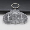 Hdacc595fa91c44e0adec211f0989cf75n KOMI 8.8cm*6.1cm St. Benedict Pendant Keychain Wholesale Religious Jewelry