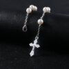 He33f67eb6cf24a97b4563ce0ebe09503T KOMi Religious Rosary Bracelet White Glass Pearl Imitation Children's Communion Baby's Baptism Bracelet Favors Catholic Mini Ro