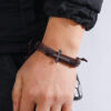He3933c9756c44350bbd86c219349bbc1V KOMI Handwoven Cowhide Bracelet Simple Pull Adjustable Vintage Leather Cross Bracelet