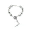 He4ff4d75179d4650ac3285cae97d9ef6l Hot Selling Silver Color Pearl Rosary Glass PearlBeads Bracelets Jesus Cross Pendant Charm Prayer Bracelets