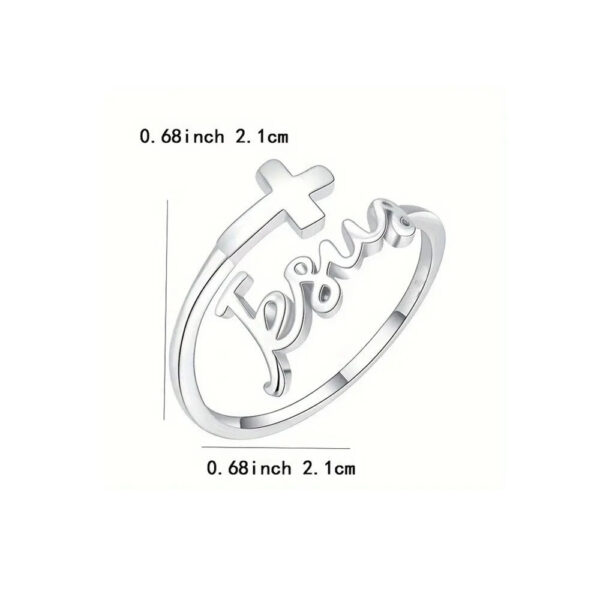 He717848cf38c4207894325b3fc279fccS KOMI Silver Cross Rings for Women Simple Cross Letters Jesus Opening Rings Silver Adjustable Womens Ring for Birthday Party Gift