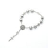 He7cb2ecd133f4bb482cdd161efcafff3x Hot Selling Silver Color Pearl Rosary Glass PearlBeads Bracelets Jesus Cross Pendant Charm Prayer Bracelets
