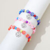 Wholesale Religious Catholic Jewelry Multicolor Petals Shape Acrylic Rosary Pendant Prayer Rosary Bracelet