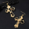 He8f6ef57d4584fb3a91f23e6f338166fq Leopard Print Cross-Shaped Earrings Fashionable and Versatile Elegant in Style Pendant Earrings Accessories