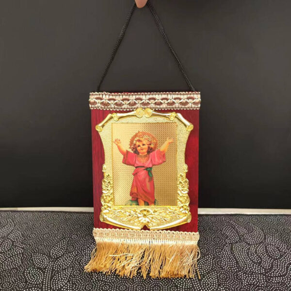 KOMI Holy Family Figure Wooden Craft Beautiful Our Lady of Guadelupe Table Standing Wall Hanging Home Decorations Crafts Gifts