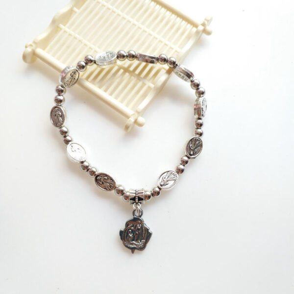 Hedda24ffe4064616bd4a240b11904893j Komi Wholesale Religious Christian Bracelet Alloy Prayer Beaded Adjustable Bracelet