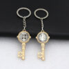 Hot Selling Saint Benedict Key Shaped Pendant Key Chain Jesus Crucifix Ring Holder Religious Trinket Metal Keychain