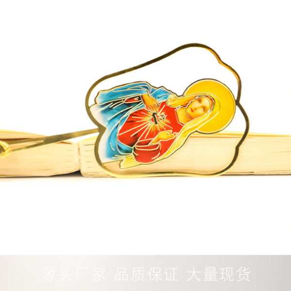 New Religious Craft Gifts Christian Bookmarks Creative Color Metal Hollow-out Etching Electroplating Metal Bookmarks