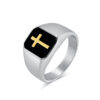 Hf00db9071ceb41d49eae3227d8aa092fX KOMI Stainless Steel Cross Drop Ring for Men Titanium Steel Hand Jewelry